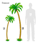 Set Of 2 Palmtrees H 180 And 116 Cm