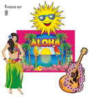 Set Of 4 Hawaiian Decorations 50 Cm - 4 Styles Ass.