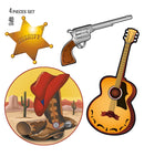 Set Of 4 Western Decorations 40 Cm - 4 Styles Ass.