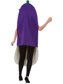 Aubergine Costume Adult Purple Hooded Tabard with attached Green Stork 4