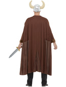 Viking Costume Adult Brown Cape and Horned Helmet 3