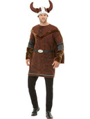 Viking Barbarian Costume Adult Brown Tunic Cape and Helmet 4
