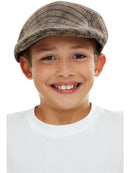 Flat Cap Brown and Black Print Pattern Kids Costume Accessory 1
