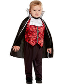 Toddler Vampire Costume Red Top Black Trousers and Cape 4