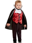 Toddler Vampire Costume Red Top Black Trousers and Cape 4