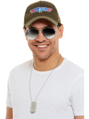 Top Gun Instant Kit Khaki Hat with Top Gun Logo Aviator Glasses and Dog Tags 2