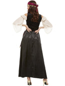 Deluxe Fortune Teller Costume Adult Black Dress With Corset Style Bodice And Attached Cream Mock Shirt 3