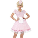 50s Diner Girl Costume Pink Dress Mini Hat 1