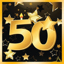 50th Birthday Napkins 13" 16 In Pkt 2