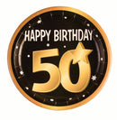 50th Birthday Paper Plates 9" 8 In Pkt 2