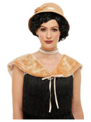 20s Instant Costume Kit Cream Hat Faux Fur Stole 2