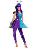Alien Lady Costume Adult Blue Purple Dress