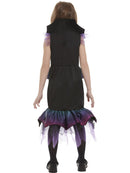 Dark Mermaid Costume Child Purple Fishtail Dress with Skeleton Print and Organza Trim 4