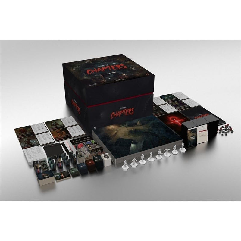 Vampire: The Masquerade - Chapters: Montreal - A Cooperative Story-Driven Table top Game - for Adults - Ages 18+ - 1 to 4 Players - 30 Minutes per Player - Made by Flyos Games