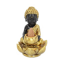 Black Gold Baby Buddha Backflow Incense Burner 103cm 10.3cm 2
