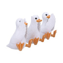 Three Wise Goofy Geese Figurines in See no Hear Speak Evil Poses 8.5cm 4