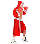 Boxeur Red  Hoodedcape With Belt, Shorts 