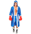 Boxeur Blue  Hoodedcape With Belt, Shorts 