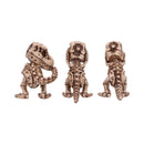 Three Wise Tyrannosaurus Rex Skeleton Figurines Skeletons 9.3cm 3