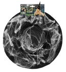 Deluxe Felt Witch Hat With Spiderweb & Glow In The Dark Spiders