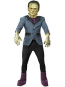 Universal Monsters Frankenstein Costume Adult Latex Mask Jacket with Mock Top Latex Gloves Boot Covers 4