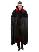 Deluxe Vampire Cape Black Velour Red Lining