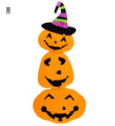 Pumpkin Trio With Witch Hat 60 Cm