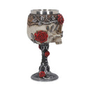 Gothic Roses Goblet Skull Horror Wine Glass 18cm 5
