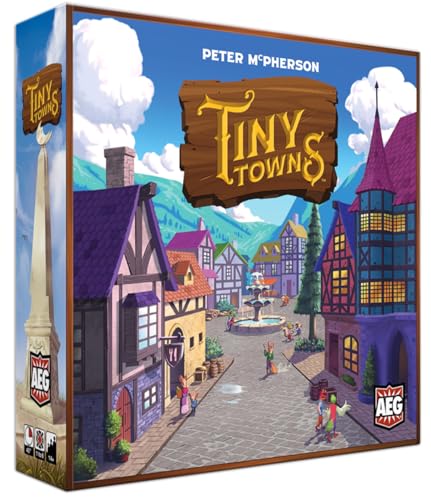 AEG Tiny Towns - Award-Winning Board Game, Base Set, 1-6 Players, 45-60 min Play Time, Strategy Board Game for Ages 14 and Up, Cleverly Plan & Construct a Thriving Town, Alderac Entertainment Group