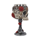 Gothic Roses Goblet Skull Horror Wine Glass 18cm 6