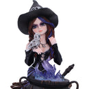 Alvina Witch Figurine with Owl and Cauldron 16cm 5