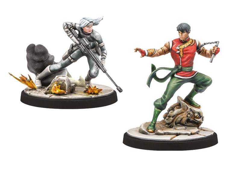 Atomic Mass Games Marvel: Crisis Protocol Shang-Chi & Silver Sable Character Pack - Unleash Martial Arts Mastery! Tabletop Superhero Game, Ages 14+, 2 Players, 90 Minute Playtime, Made