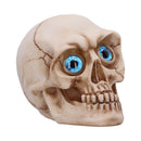 Eyes Wide Open Blue Decorative Resin Skull 12cm 1