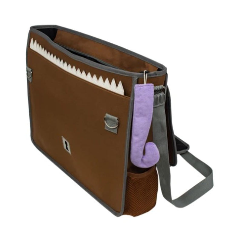 Ultra Pro Dungeons and Dragons Mimic Book Bag - Water-Resistant Faux Canvas Backpack with DnD Dice & Coin Purse, Secure Laptop Compartment, Unique D&D Mimic Mouth Closure, Removable Tongue