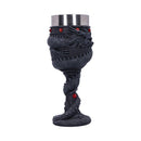 Black Chinese Dragon Coil Goblet Wine Glass 20cm 3
