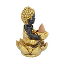 Black Gold Baby Buddha Backflow Incense Burner 103cm 10.3cm 5