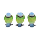 Three Wise Blue Tit Figurines in See no Hear Speak Evil Poses 8cm 3