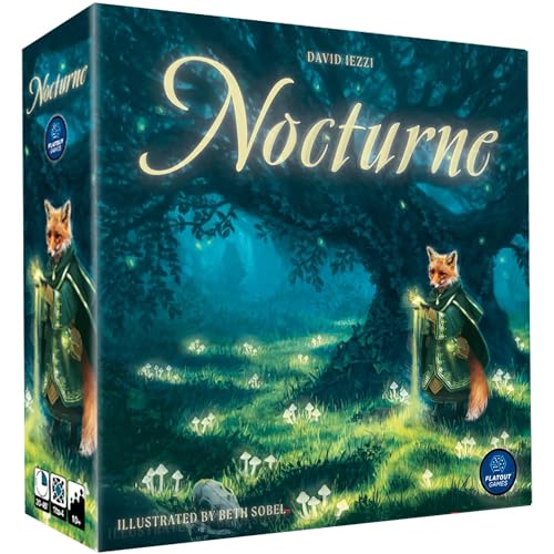 AEG & FlatOut Games | Nocturne - Set Collection & Bidding Board Game | Play as Fox Mystics, Find Magical Items & Cast Spells | Ages 10+ | 1-4 Players