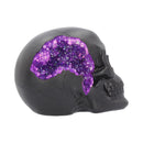 Geode Skull Black Purple Gothic Glitter Figurine 17cm 6