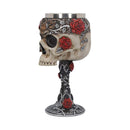 Gothic Roses Goblet Skull Horror Wine Glass 18cm 2