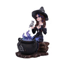 Alvina Witch Figurine with Owl and Cauldron 16cm 2