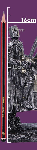 To Serve a Majestic Templar Knight Figurine on Horseback 16cm 8