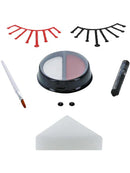 Vintage Clown Aqua Make Up Kit White Red Facepaint Stickers Gems Crayon 7