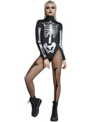 Fever Skeleton Costume Black and White Leotard 3