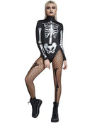 Fever Skeleton Costume Black and White Leotard 3