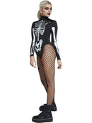 Fever Skeleton Costume Black and White Leotard 2