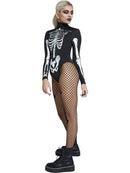 Fever Skeleton Costume Black and White Leotard 2