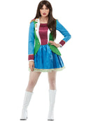Mad Hatter Blue Party Dress with attached Jacket and Gold Trim 1
