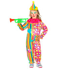 Clown  Jumpsuit With Collar, Mini Hat 