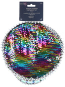 Fever Deluxe Sequin Studded Captains Hat Rainbow Adult Costume Accessory 2